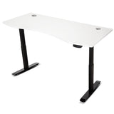 LSG Pacer M5 with Dual Motor Automatic Standing Desk 150cm in White/Black and Cable Management