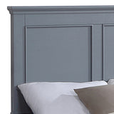 King Bed Frame in Solid Wood with Slats Support in Grey colour