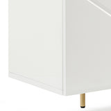 Buffet Sideboard Colour Ceramic Top MDF in Glossy White Gold Colour