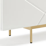 Buffet Sideboard Colour Ceramic Top MDF in Glossy White Gold Colour