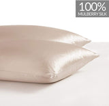 Gioia Casa Luxury Pillowcase 2 Pack - 100% Pure Mulberry Silk on Both Sides - Champagne