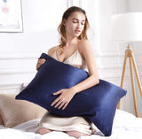 Gioia Casa Luxury Pillowcase 2 Pack - 100% Pure Mulberry Silk on Both Sides - Navy Blue