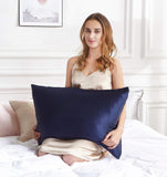 Gioia Casa Luxury Pillowcase 2 Pack - 100% Pure Mulberry Silk on Both Sides - Navy Blue