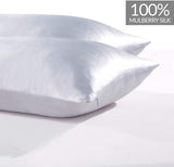 Gioia Casa Luxury Pillowcase 2 Pack - 100% Pure Mulberry Silk on Both Sides - Silver