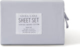 Gioia Casa Vintage Washed 100% Cotton Sheet Set with 1 Pillowcases - Silver - Single