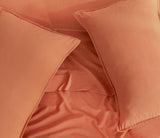 CleverPolly Vintage Washed Microfibre Sheet Set with 1 Pillowcase - Terracotta - Single