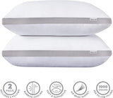 Gioia Casa Bamboo Cooling Pillows Twin Pack - Luxury Plush Down-Like Microfibre Pillows for Bedding - Ultra Soft, Comfy & Breathable Standard Pillows