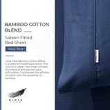 Gioia Casa Bamboo Cotton Blend All Season Bedding Set - Navy Blue - Double Size