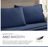 Gioia Casa Bamboo Cotton Blend All Season Bedding Set - Navy Blue - Double Size