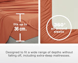 CleverPolly Vintage Washed Microfibre Sheet Set with 2 Pillowcases - Terracotta - Double