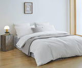 Gioia Casa 100% Cotton Checkered Waffle Pattern Quilt Cover Set - White - Queen