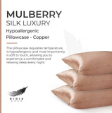 Gioia Casa Luxury Pillowcase - 100% Pure Mulberry Silk on Both Sides - Copper