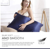 Gioia Casa Luxury Pillowcase - 100% Pure Mulberry Silk on Both Sides - Navy