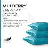 Gioia Casa Luxury Pillowcase - 100% Pure Mulberry Silk on Both Sides - Teal