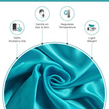 Gioia Casa Luxury Pillowcase - 100% Pure Mulberry Silk on Both Sides - Teal