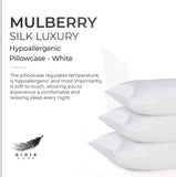 Gioia Casa Luxury Pillowcase - 100% Pure Mulberry Silk on Both Sides - White