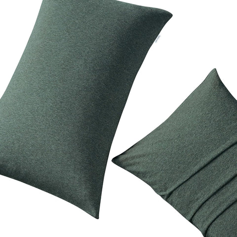 Gioia Casa Set of 2 100% Jersey Cotton Soft Breathable Stretchy Standard Pillowcase - Forest Green