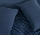 CleverPolly Vintage Washed Microfibre Standard Pillowcases - Set of 2 Luxurious Standard Pillow Covers - Navy