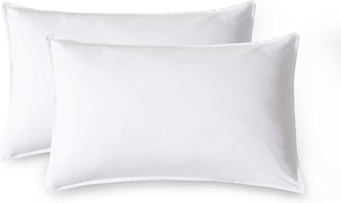 CleverPolly Vintage Washed Microfibre Standard Pillowcases - Set of 2 Luxurious Standard Pillow Covers - White