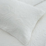 100% Cotton Coverlet Set Damask White King