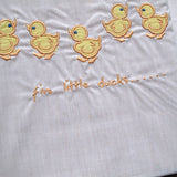 Five Little Ducks Embroidered Polyester Cotton Cot Size Sheet Set