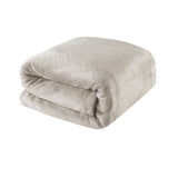 Light Weight Coral Fleece Blanket Oatmeal Queen/ King