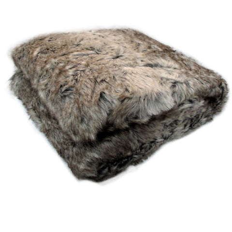 Faux Fur Animal Assorted Throw Rug Wolf