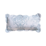 Bianca Florence White Blue Rectangular Cushion