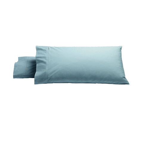 Bianca Pair of Heston Cotton Percale King Pillowcases Steel Blue