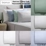 Bianca Fletcher Flannelette Cotton Sheet Set Silver King