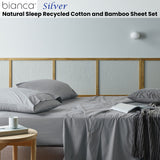 Bianca Natural Sleep Recycled Cotton and Bamboo Sheet Set Silver Split King