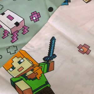 MOJANG Minecraft Reversible Cotton Boys Girls Quilt Cover Set Single
