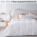 Accessorize Elma White Jacquard 3 Piece Comforter Set Queen