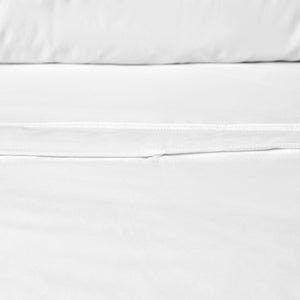 Accessorize White 400TC White Bamboo Cotton Double Stitched Quilt Cover Set Double