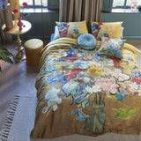 Bedding House Van Gogh Bouquet d'Anniversaire Gold Cotton Sateen Quilt Cover Set King