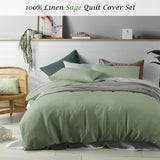 Accessorize 100% Linen Sage Quilt Cover Set Single