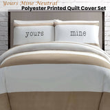 Big Sleep Yours Mine Neutral Quilt Cover Set Single