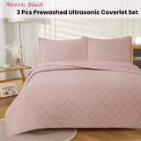 Jane Barrington Morris Blush Ultrasonic Embossed Lightly Quilted Reversible Coverlet Set King