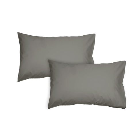 Algodon Pair of 300TC Cotton Standard Pillowcases Charcoal