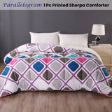 Ramesses Square 1 Pc Printed Sherpa Comforter Queen