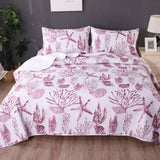 Ramesses Coast Pink 3 Pcs Bamboo Blend Ultrosonic Reversible Comforter Set Queen