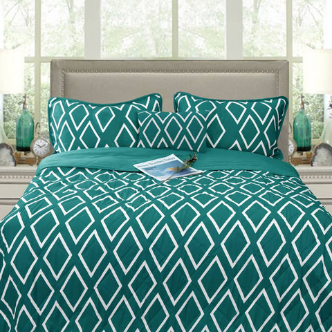 Ramesses Alena Teal 4 Pcs Ultrasonic Comforter Set King