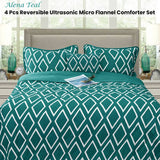 Ramesses Alena Teal 4 Pcs Ultrasonic Comforter Set King