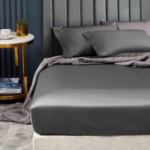 Ramesses 1500TC Elite Egyptian Cotton Sateen Fitted Sheet Combo Set Charcoal Queen