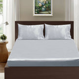 Ramesses Casablanca Satin Fitted Sheet Combo Set Silver Queen