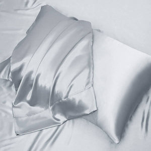 Ramesses Casablanca Satin Fitted Sheet Combo Set Silver Queen