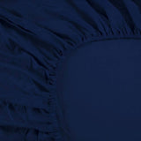 Ramesses 1000TC Linen Bamboo Fitted Sheet Combo Set Deep Blue King