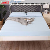 Ramesses 1000TC Linen Bamboo Fitted Sheet Combo Set Plein Air Single