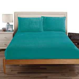 Ramesses Teddy Fleece Fitted Sheet Combo Set Teal King