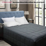 Shangri La Bamboo Blend Microfiber Box End Quilt Charcoal King Single